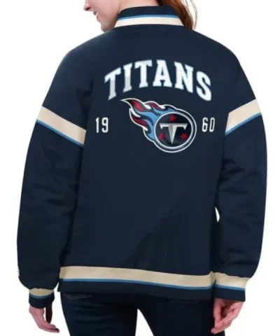 Tennessee Titans Tournament Satin Bomber Jacket - Navy