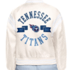 Tennessee Titans Printed Logo Cream Satin Jacket