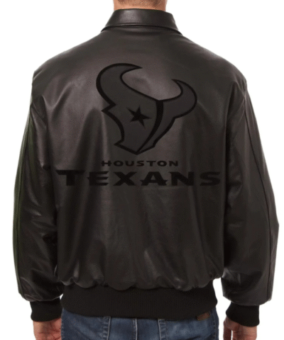 Houston Texans Bomber Black Leather Jacket