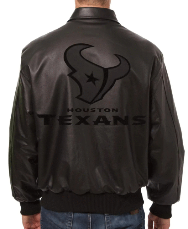 Houston Texans Bomber Black Leather Jacket