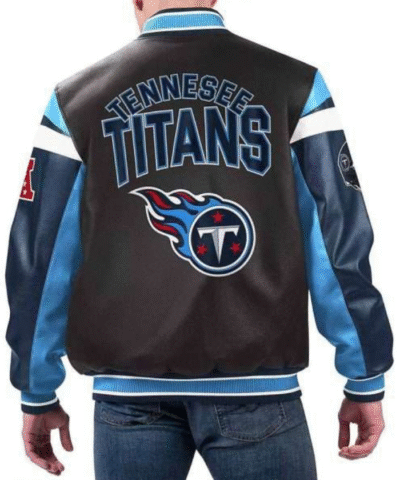 Tennessee Titans Varsity Full-Zip Black Leather Jacket