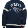 Tennessee Titans Tournament Navy Satin Bomber Jacket
