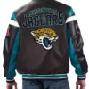 Jacksonville Jaguars Varsity Full-Zip Black Leather Jacket