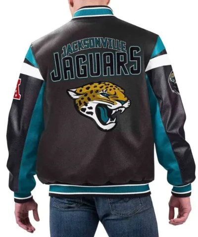 Jacksonville Jaguars Varsity Full-Zip Black Leather Jacket