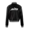 Women's New York Jets Cuce Black Vegan Leather Jacket