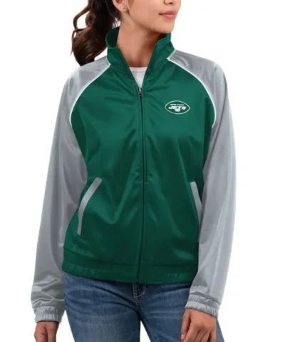 NFL Women's New York Jets G-III 4Her by Carl Banks Green Show-up Fashion Dolman Track Jacket