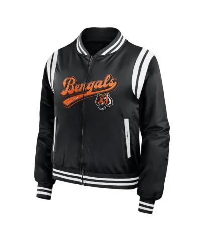 black-full-zip-cincinnati-bengals-bomber-jacket