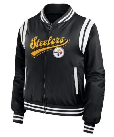 black-full-zip-pittsburgh-steelers-bomber-jacket
