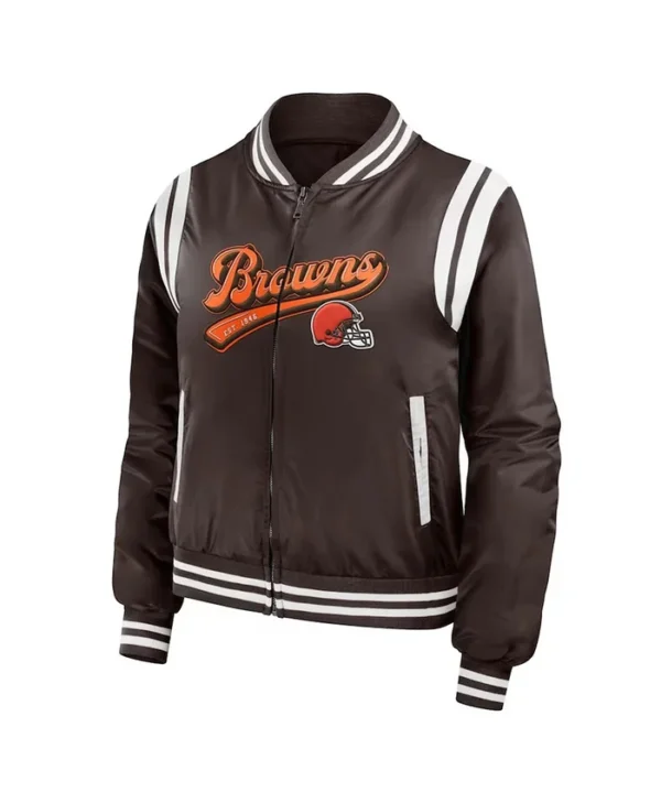 brown-full-zip-cleveland-browns-bomber-jacket
