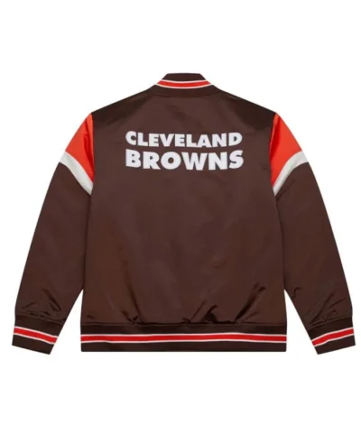 Cleveland Browns Heavyweight Brown Satin Jacket