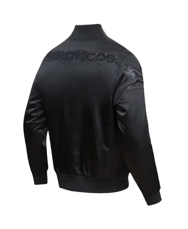 Denver Broncos Black Triple Satin Jacket - Image 2