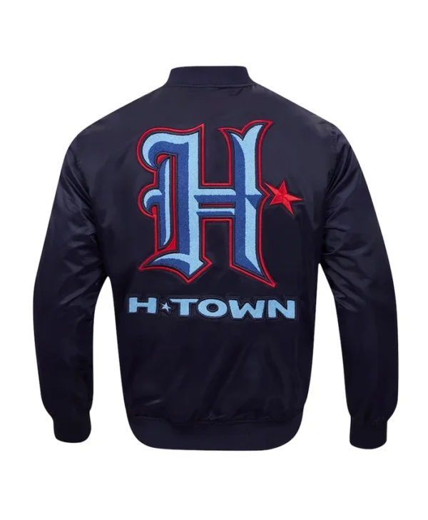 Houston Texans H-Town Navy Satin Jacket - Image 2