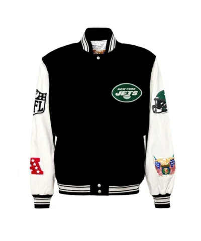 Men's New York Jets Black Wool Varsity Jacket