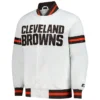 mens starter-white-cleveland-browns-scout-full-snap-varsity-jacket