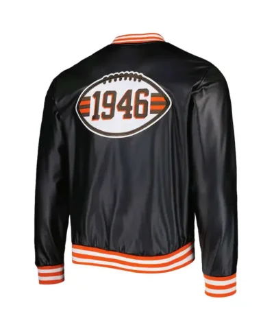 the-wild-collective-cleveland-browns-metallic-bomber-black-jacket