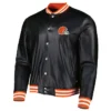 the-wild-collective-cleveland-browns-metallic-bomber-jacket