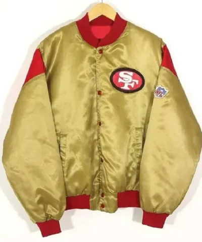 80’s San Francisco 49ers Teddy Gold Satin Jcket