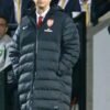 Arsene-Wenger-Long-Black-Puffer-Coat