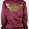 Burgundy Wonder Woman Varsity Letterman Jacket