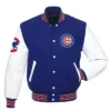 Chicago Cubs Blue and White Letterman Jacket
