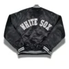 Chicago White Sox 80s Full-Snap Black Satin Bomber Jacket