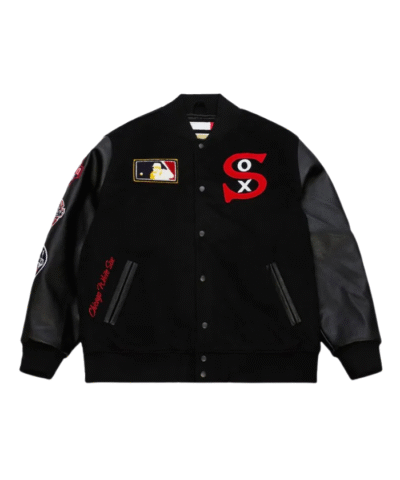 Chicago White Sox Black Out Vintage Logo Varsity Jacket