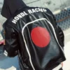 HRC x Vanson x Larry Honda Black Leather Racing Jacket