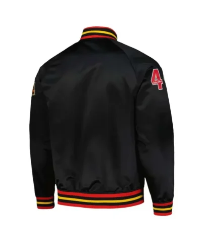 Lightweight Milwaukee Braves Raglan Satin Black Jacket