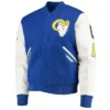 Logo LA Rams Royal and White Varsity Jacket