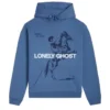 Lonely Ghost Blue Hoodie Front View