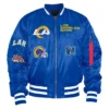 Los Angeles Rams Bomber MA-1 Royal Satin Jacket
