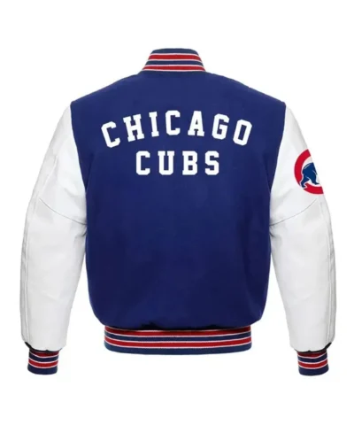 MLB Chicago Cubs Blue and White Letterman Varsity Jacket