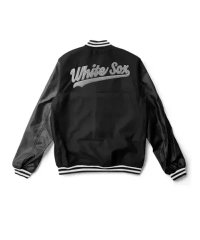 MLB Chicago White Sox Back Full Snap Varsity Wool and Leather Jacket