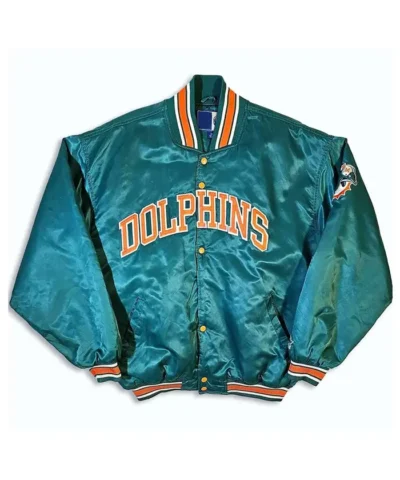 Miami Dolphins 90s Green Satin Jacket