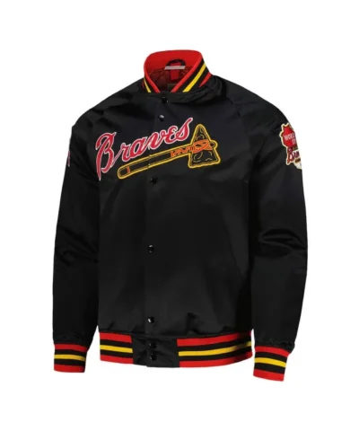 Milwaukee Braves Black Lightweight Satin Jacket