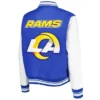 NFL LA Rams Mash Up Royal and White Varsity Jacket