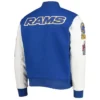 NFL Logo LA Rams Royal and White Wool Varsity Jacket