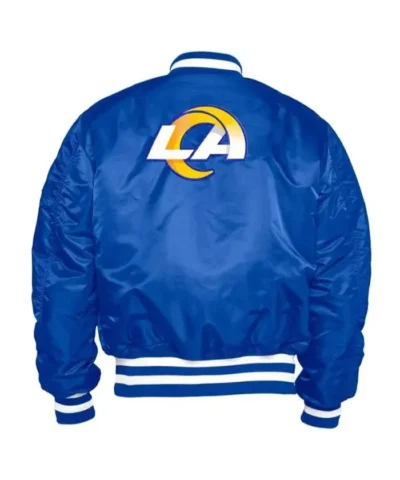 NFL Los Angeles Rams MA-1 Bomber Full-Zip Satin Royal Jacket