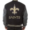 NFL New Orleans Saints Black and Charcoal Varsity Wool Jacket