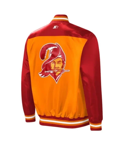 NFL Tampa Bay Buccaneers Tradition Orange Red Satin Bomber Jacket
