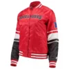 NFL Tampa Bay Buccaneers Victory Cheer Red Satin Bomber Jacket