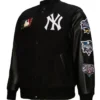 NY Yankees Black Out Vintage Logo Varsity Jacket