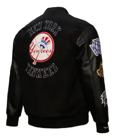 NY Yankees Black Out Vintage Logo Wool Varsity Jacket