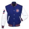 Chicago Cubs Blue and White Letterman Jacket