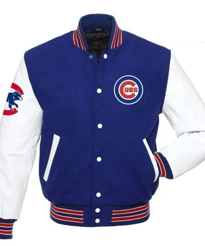Chicago Cubs Blue and White Letterman Jacket