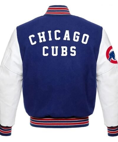 Chicago Cubs Blue and White Letterman Jacket