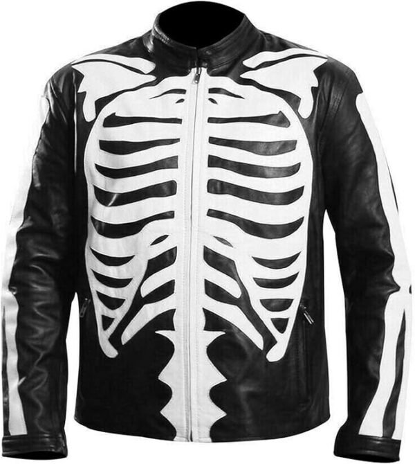 Rob Zombie Skeleton Bones Skull Leather Jacket