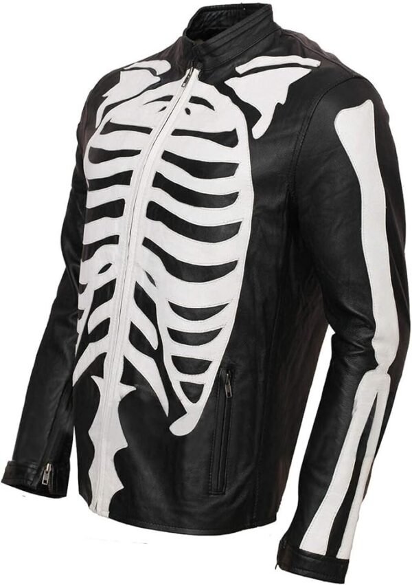 Rob Zombie Skeleton Bones Skull Leather Jacket