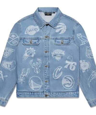 OVO x NBA Blue Denim Team Logos Jacket