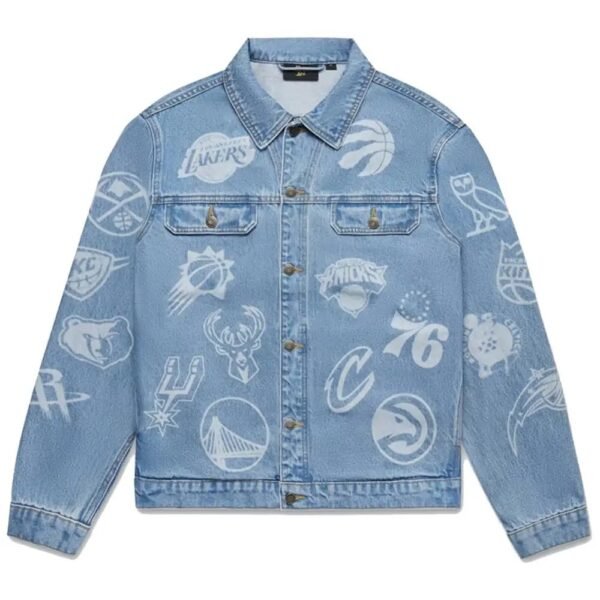 OVO x NBA Blue Denim Team Logos Jacket